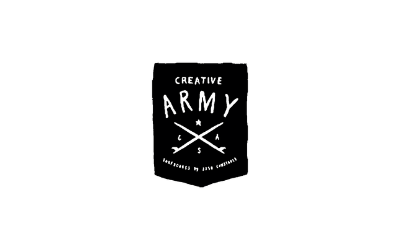 The Creative Army logo, a symbol of unique, handmade surfboards by Josh Constable, part of our premium collection. Noordzee Boardstore surfshop Surfschool webshop surfboardrepairs Scheveningen