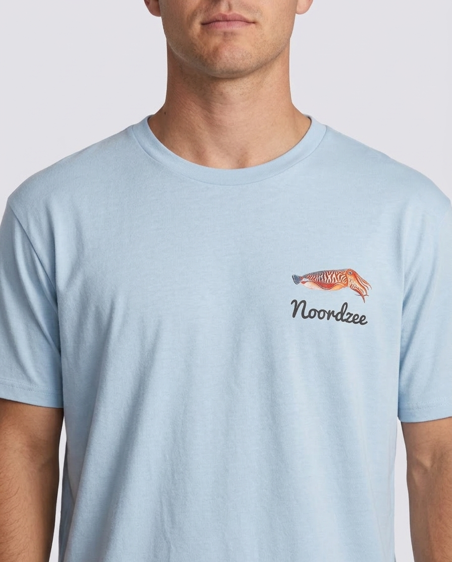 Noordzee Boardstore Surfshop T-Shirt Northsea Cuttlefish Zeekat Strand Scheveningen Rotsen Waddenzee Ijselmeer Surf Golfsurf
