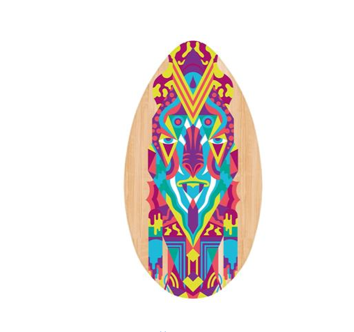 Skimboard – Wooden board – Inca pattern ( 94 cm )