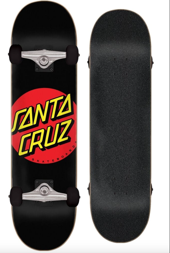 Santa Cruz - Skateboard Complete - Red Dot Black Classic - 8'0" x 31.25"