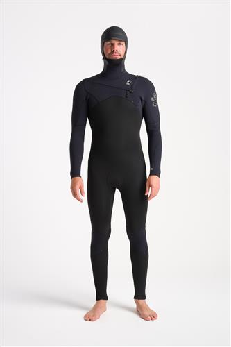 C-Skins Wetsuits CW-Session 5:4:3 Mens GBS Hooded Steamer BK-BX-WH- L BK-BX-WH Noordzee Boardstore surfshop Scheveningen