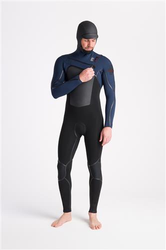 C-Skins Wetsuits NuWave Wired 5:4 Mens LQS Hooded Steamer-BK-BSX-RU-L BK-BSX-RU Noordzee Boardstore surfshop Scheveningen