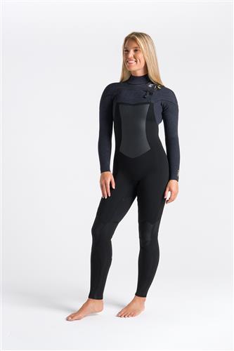 C-Skins Wetsuits C-ReWired 4:3 Womens GBS Chest Zip Steamer-BK-XS-SF-10 BK-XS-SF Noordzee Boardstore surfshop Scheveningen
