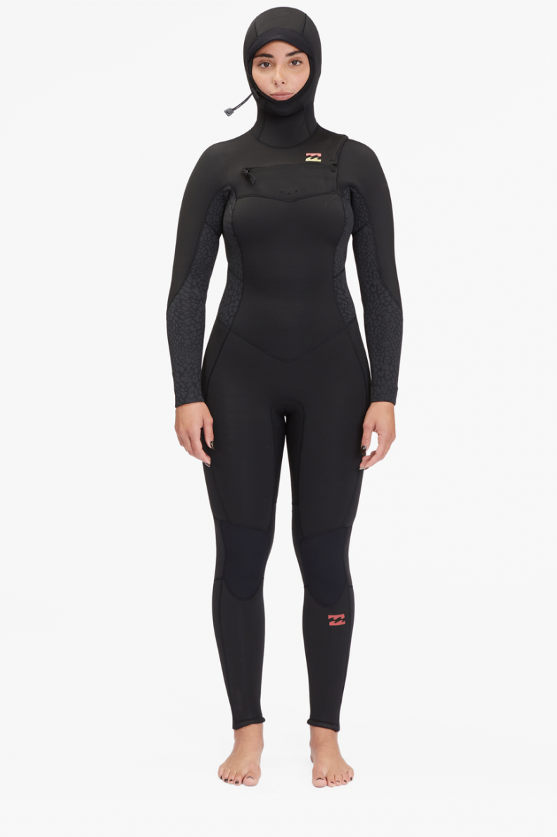 Billabong Wetsuit Womens Hooded Synergy 5.4 CZ Noordzee boardstore surfshop wetsuit sale dames winter pak surfpak wetsuit neoprene recycled