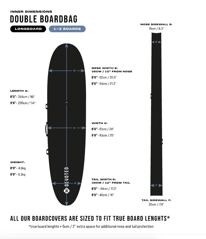 afmeting boardbag devoted