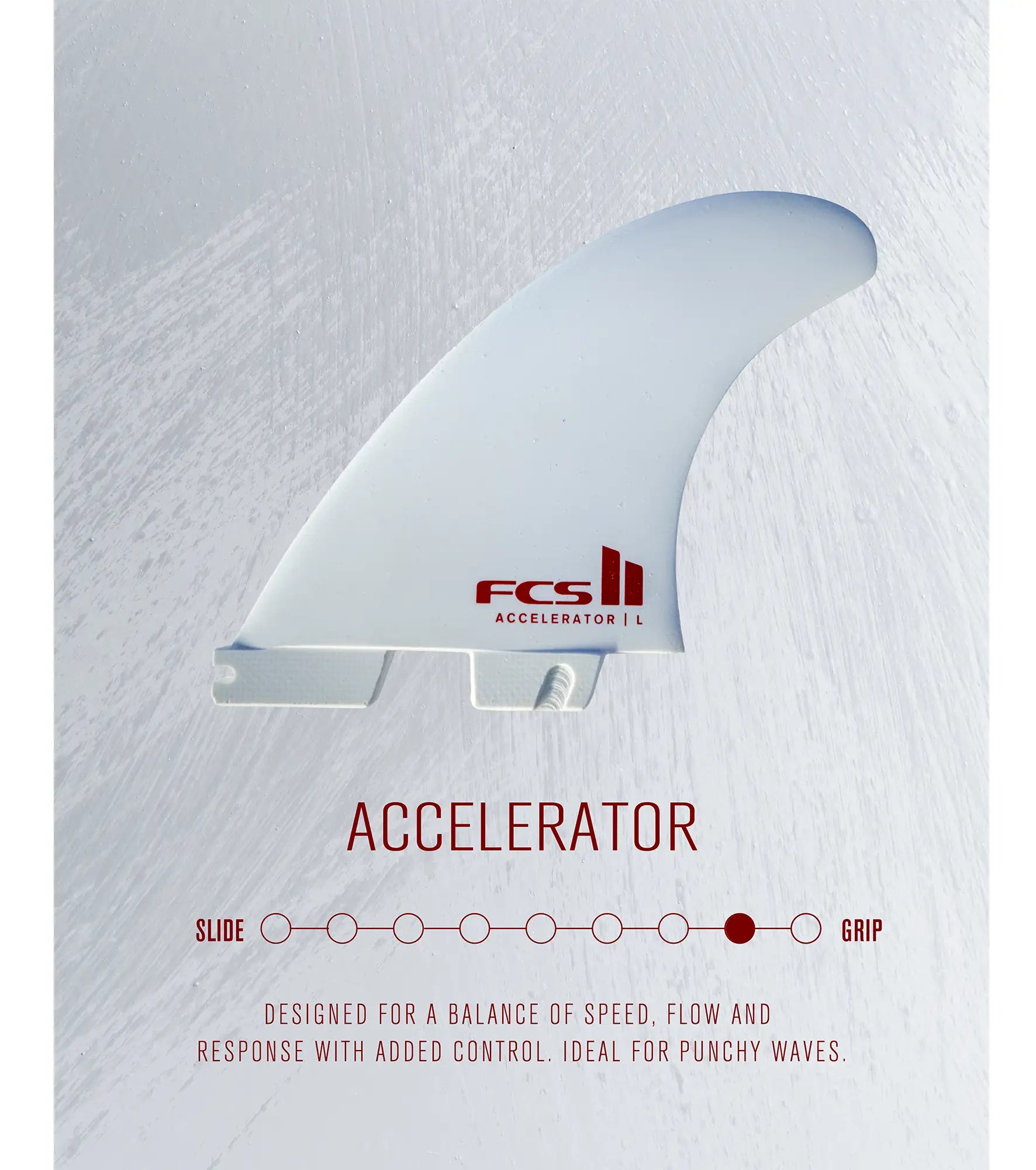 FCS II Accelerator Performance Core Thruster Fins - White Editions