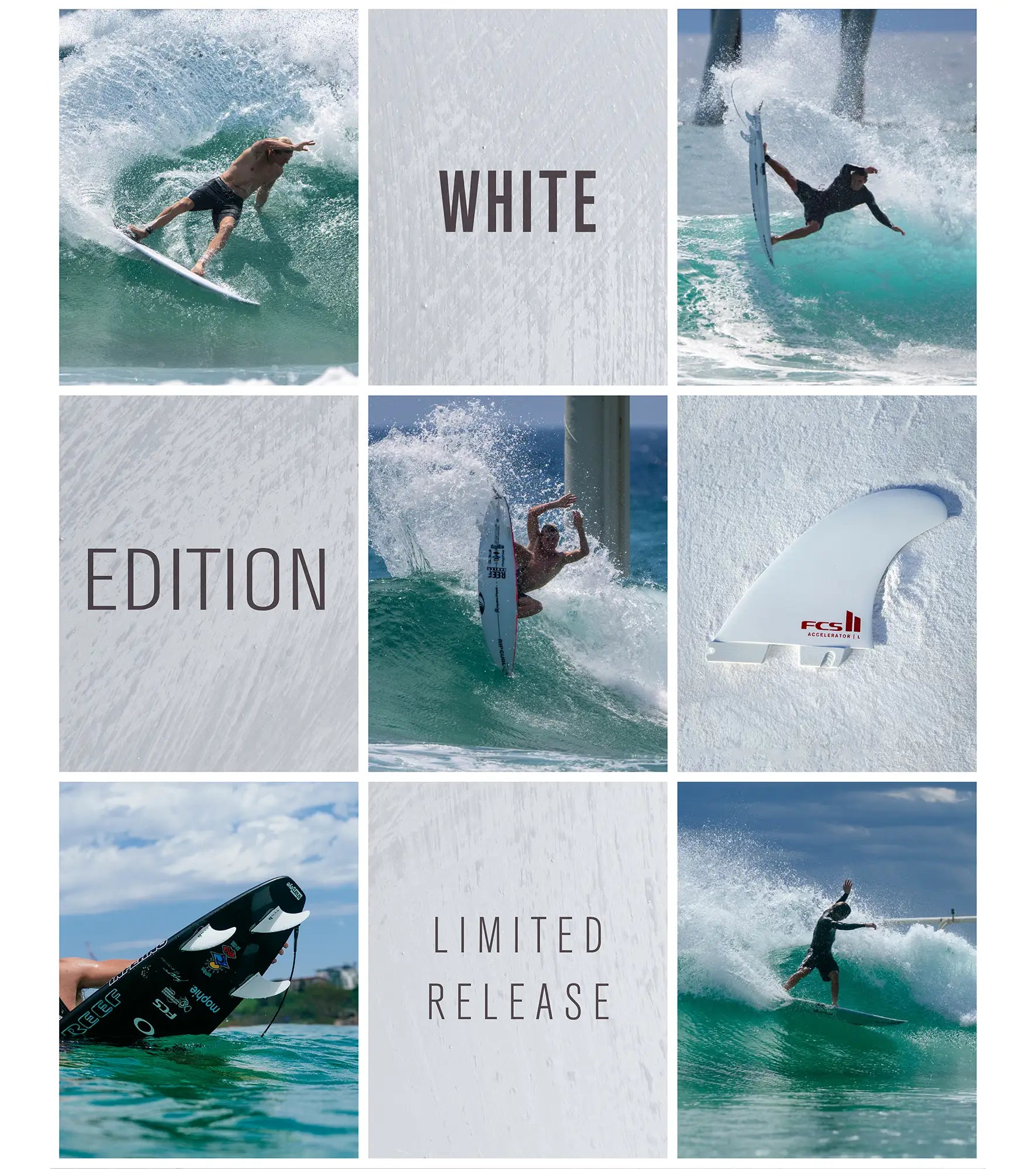 FCS II Accelerator Performance Core Thruster Fins - White Editions