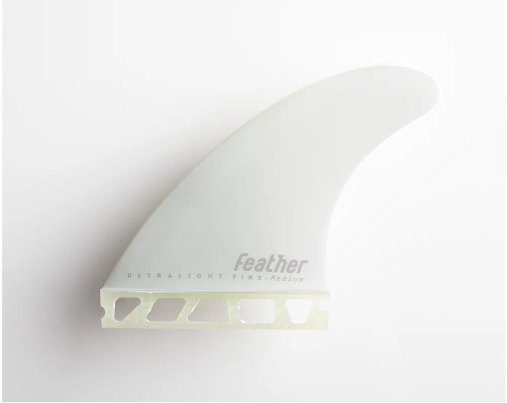 Featherfins Single Tab Futures Ultralight White Thruster