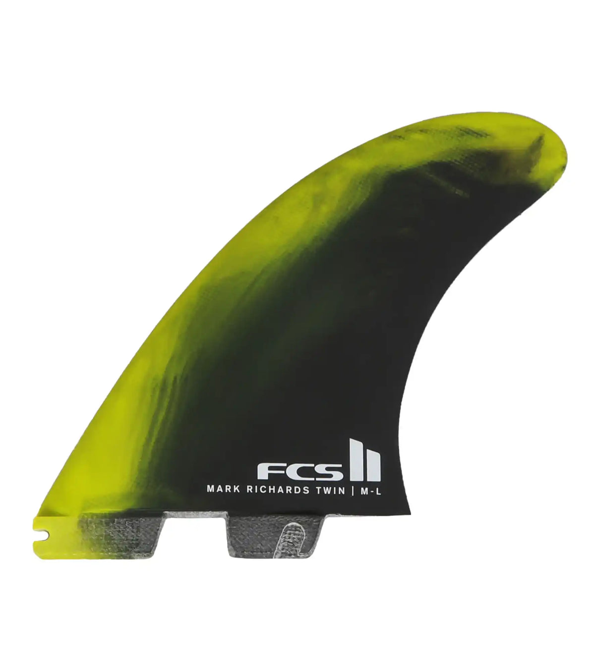 FCS II Mark Richards Performance Core Twin + 1 Fins - Cyber Lime / Black