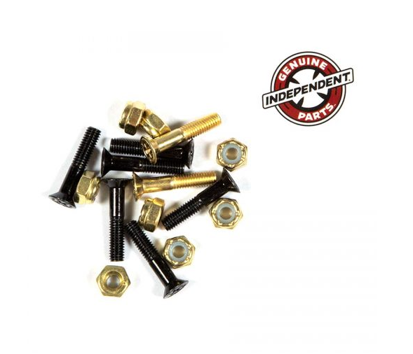 Independent Crossbolts 1″ Phillips  Black & Gold Noordzee Skateshop Badhuisstraat scheveningen