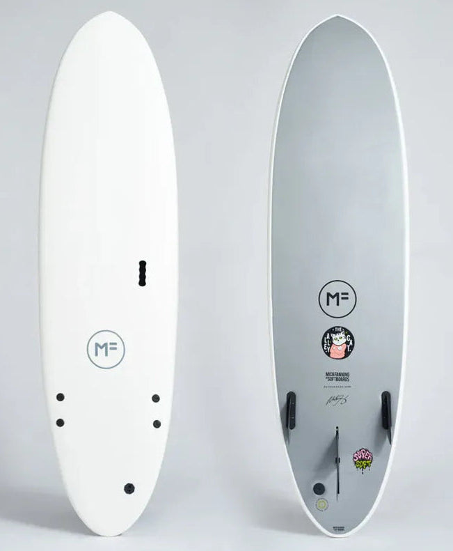 Noordzee Boardstore Surfshop Sale Mik fanning MF soft board surfboards scheveningen White grey