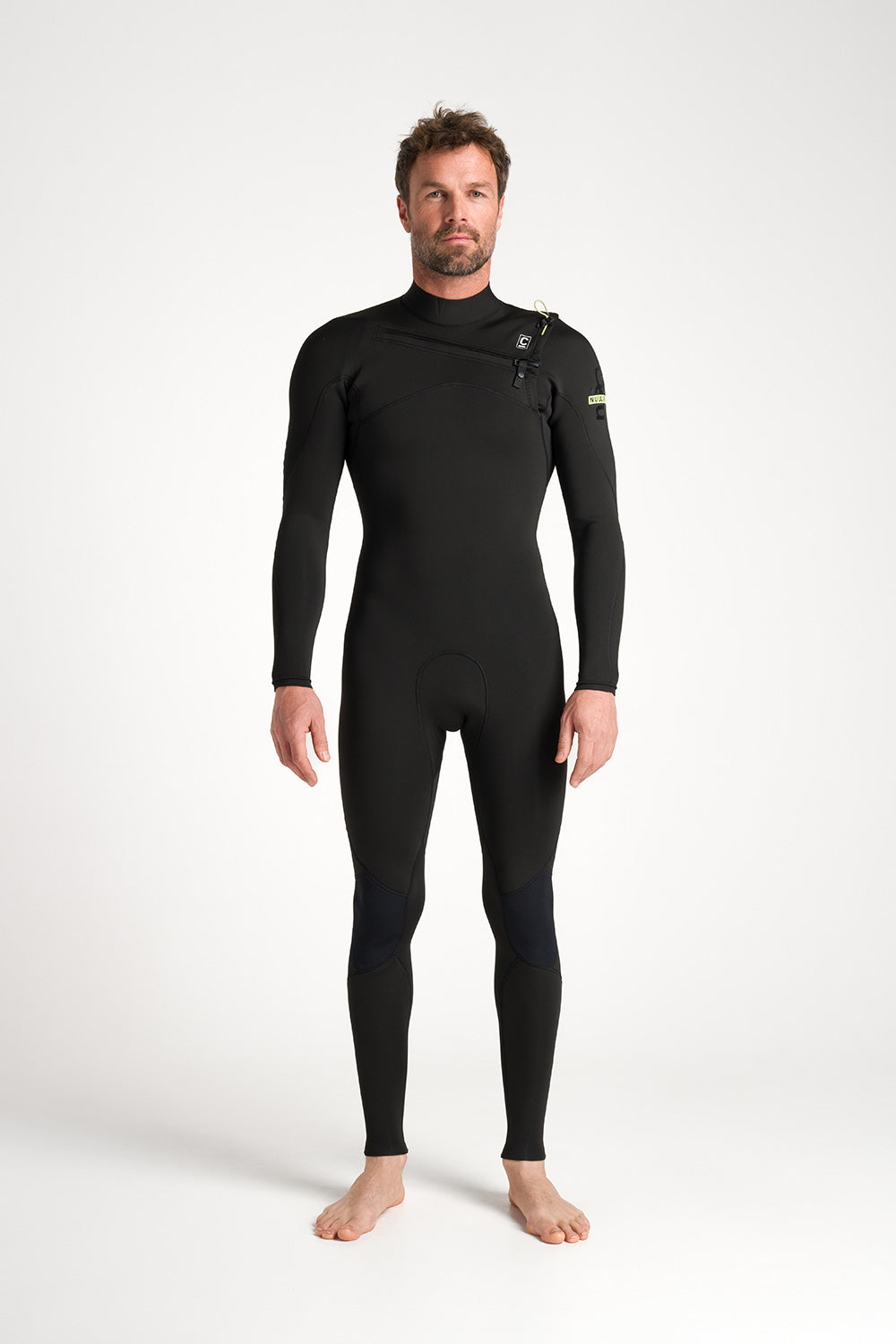 C-Skins Wetsuits NuWave Session Lite 3:2 Mens FL Chest Zip Steamer-BK-M BK Noordzee Boardstore surfshop Scheveningen