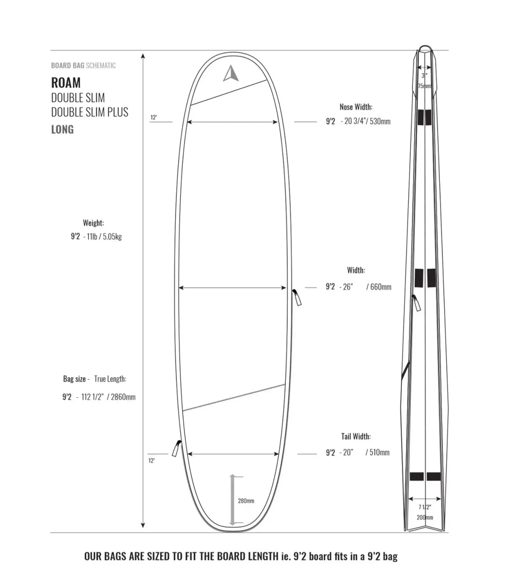 ROAM Tech Double Slim Longboard Board Bag