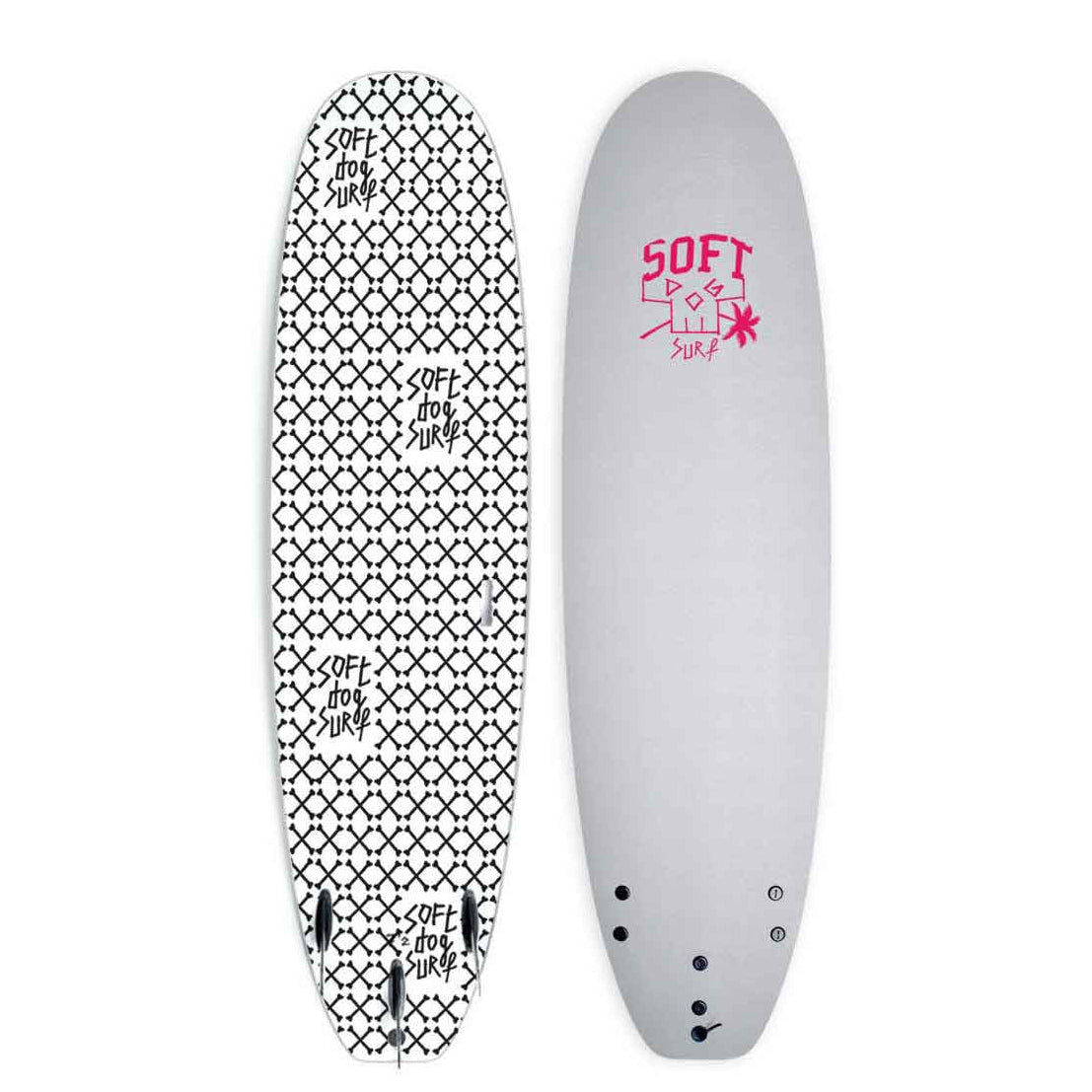 Softdog Softtop Skooldog 7'2 Thruster 62 ltr Grey/Green Noordzee Boardstore Sale belgie Nederland France 