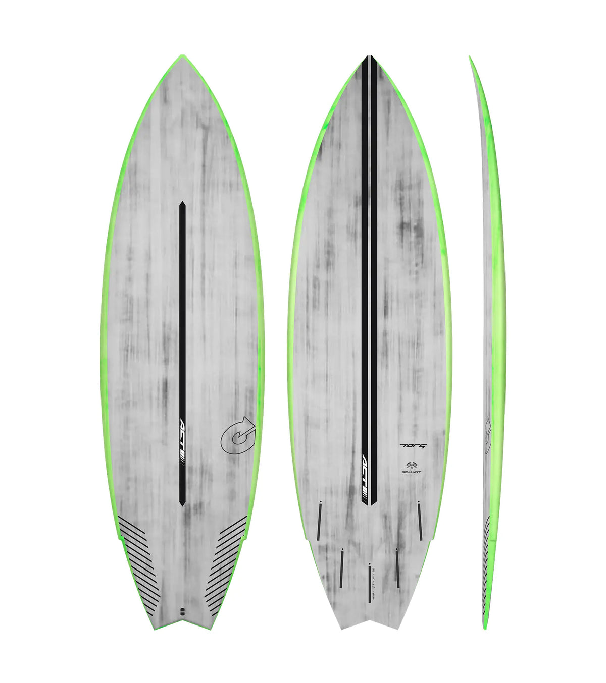 Torq Go-Kart ACT - Futures - 5 Fin - Green Rail