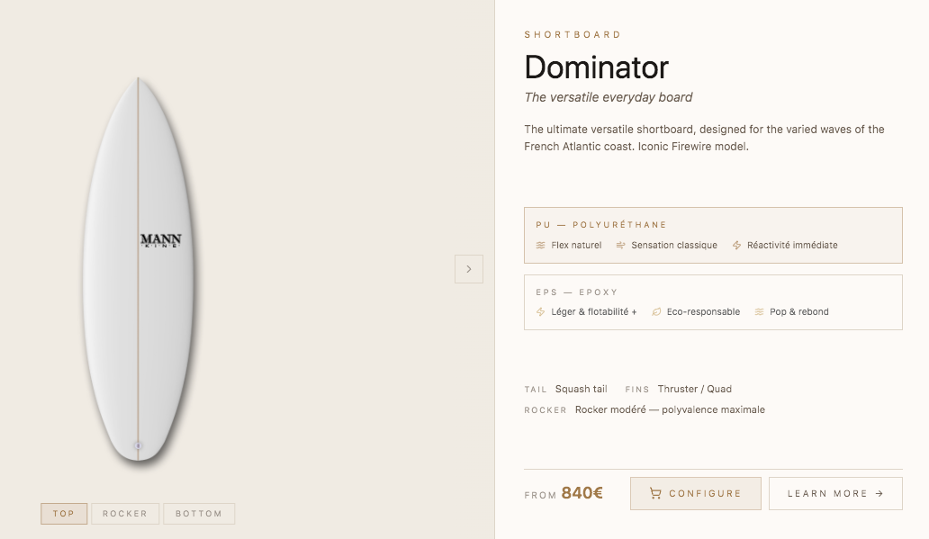 At Noordzee Boardstore, we proudly offer custom shaped boards of Dan Mann surfboards, including models developed with Firewire Surfboards and Kelly Slater Designs dominator