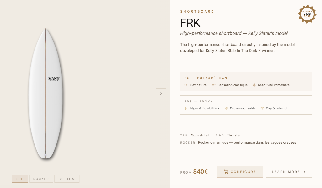 At Noordzee Boardstore, we proudly offer custom shaped boards of Dan Mann surfboards, including models developed with Firewire Surfboards and Kelly Slater Designs FRK