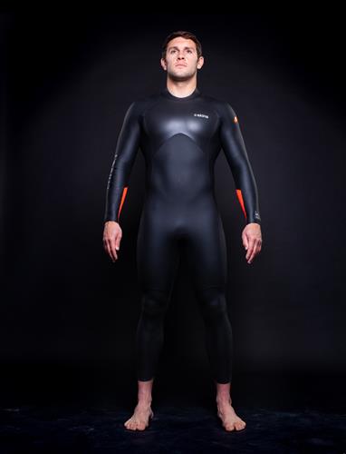 Swim Research Wetsuits Swim Research 4:3 Mens GBS BZip Steamer-BK-OR-MT BK-OR Noordzee Boardstore surfshop Scheveningen