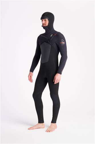 C-Skins Wetsuits  NuWave ReWired 6:5:4 Mens Hooded Steamer-BK-BX-RU-L BK-BX-RU Noordzee Boardstore surfshop Scheveningen