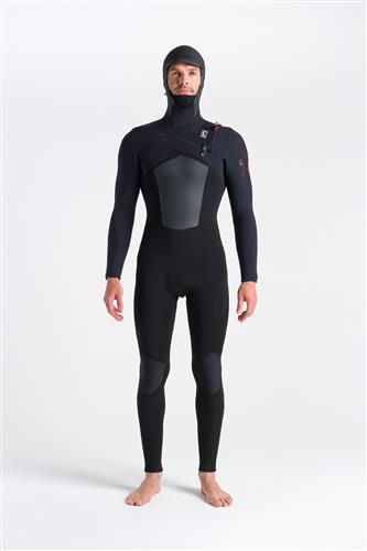 C-Skins Wetsuits C-ReWired 6:5:4 Mens GBS Hooded Steamer-BK-BX-CR-S BK-BX-CR Noordzee Boardstore surfshop Scheveningen