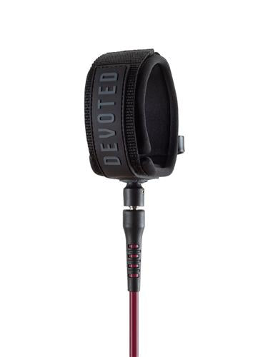 Devoted devoted core series 9ft pro knee leash black-burgundy black-burgundy Noordzee Boardstore surfshop Scheveningen