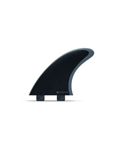 Devoted devoted CSF dual tab thruster fibreglass fin set black black Noordzee Boardstore surfshop Scheveningen