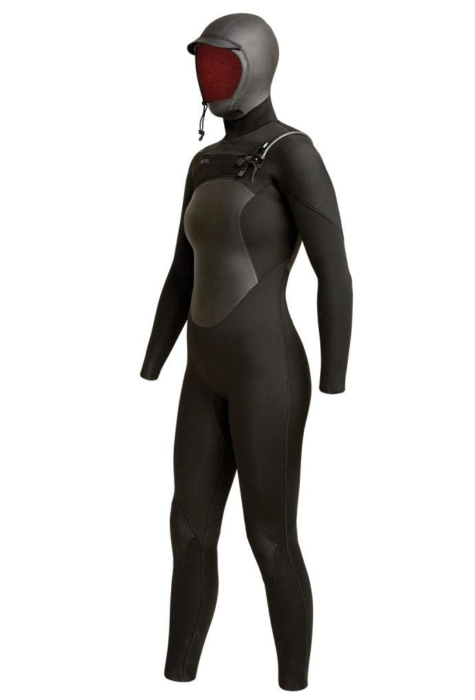 xcel-axis-x-noordzee-boardstore-surfshop Hooded wetsuit dames pak Scheveningen sale